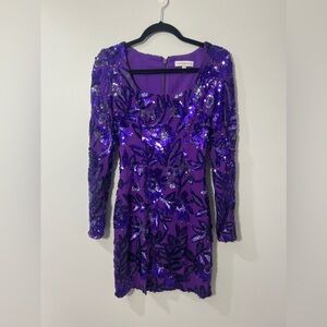 Dress The Population Purple Mini Sequin Dress